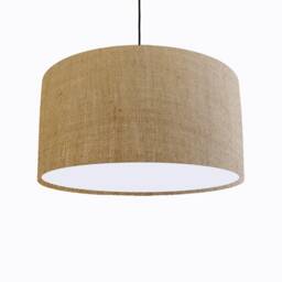 Natural Hessian Lampshade With White Lining - thumbnail 1