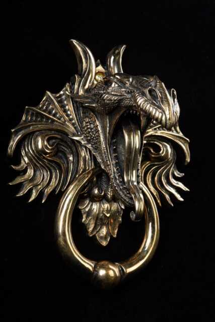 Dragon Door Knocker. Cast Bronze With A Mirror Polished Finish - image 1