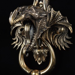 Dragon Door Knocker. Cast Bronze With A Mirror Polished Finish - thumbnail 3