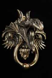 Dragon Door Knocker. Cast Bronze With A Mirror Polished Finish - thumbnail 1