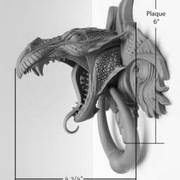 Dragon Door Knocker. Cast Bronze With A Mirror Polished Finish - thumbnail 4