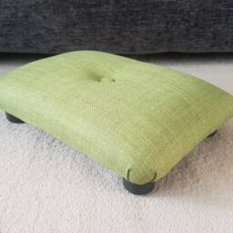 Handmade Green Upholstered Footstool Small Under Desk Ottoman - thumbnail 3