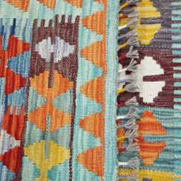 Multicolour Rug, Handmade Artisan Afghan Turkish Scandinavian Navajo Bohemian Flatweave Wool Kilim 154x100 cm - thumbnail 3