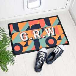 Personalised Retro Pattern Doormat - thumbnail 1