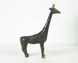 Bronze Giraffe Figurine, 5.2 Inch Animal Statue, Brass Decor, Artwork, Ornament, Giraffe, Office Unique Decor