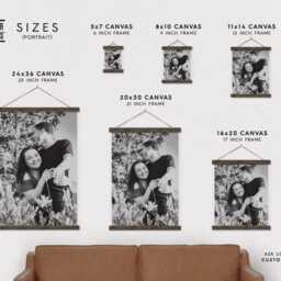 Custom Black & White Photo Printed On Canvas With Wood Poster Scroll Frame - Your Own Photo - Family Room Decor - Photo-Pix - thumbnail 2