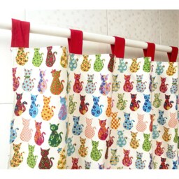 Cafe Curtain Window Valance/Window Treatment/Kids Nursery, Children Playroom/Bathroom Panel/Cat Lover Gift-Flower Kitten Cat, Freegift - thumbnail 2