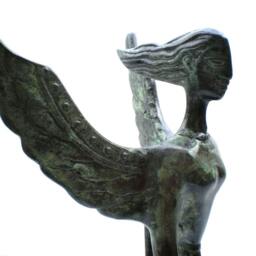 Bronze Goddess Nike - Victory , Sculpture Greek Nike, Metal Art History & Mythology , Sculpture - thumbnail 2