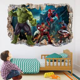 Superhero Wall Decal Sticker Mural Poster Print Art Spiderman Iron Man Hulk Captain America Avengers - thumbnail 2