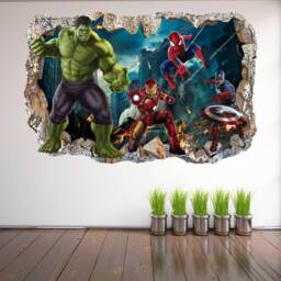 Superhero Wall Decal Sticker Mural Poster Print Art Spiderman Iron Man Hulk Captain America Avengers - thumbnail 3