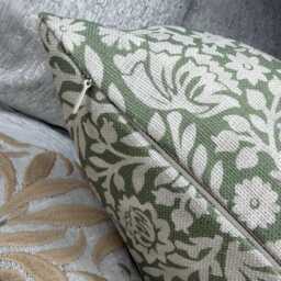 Hidcote Weave Cushion Cover Green Textured Fabric Double-Sided Pillow Cover, Recycled Polyester Handmade in UK - thumbnail 4