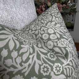Hidcote Weave Cushion Cover Green Textured Fabric Double-Sided Pillow Cover, Recycled Polyester Handmade in UK - thumbnail 3