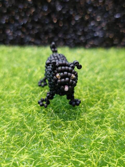 Hand Beaded Adult Black Pug Ideal Gift For Birthday, Christmas Or Stocking Filler - Black Puppy Also Available On Seperate Listing