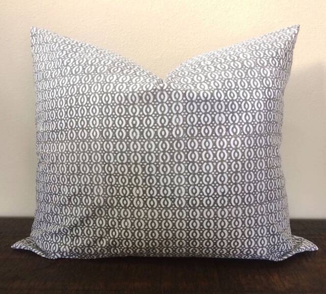 26x26 Euro Covers Gray/ Grey Shams/ Covers/ Bed Pillows/ Decorative Pillows /Grey Pillow Cushion/Block Printed - image 1