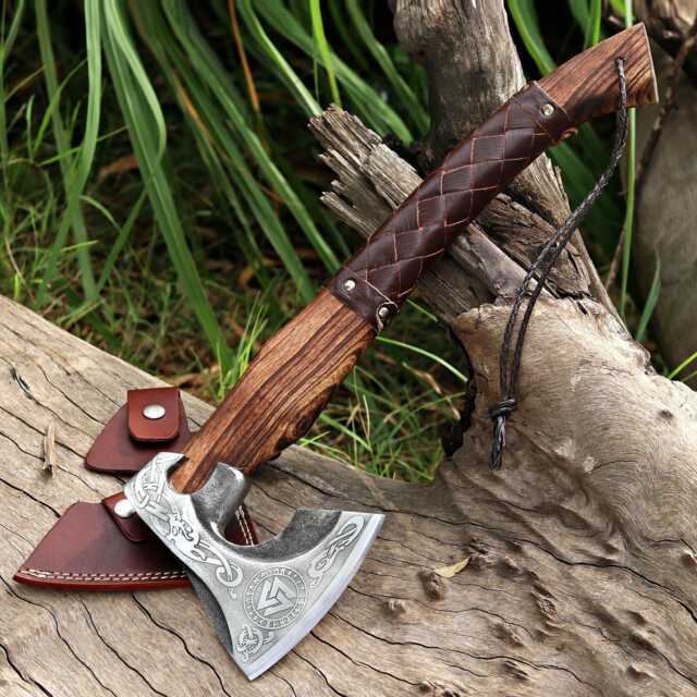 Viking Axe, Carbon Steel Personalized Axe in Hand Forged For Wall Decoration, Custom Made Camping, Axe - image 1