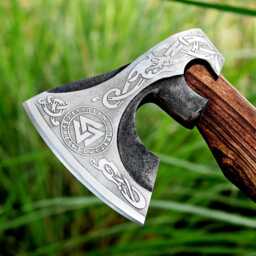 Viking Axe, Carbon Steel Personalized Axe in Hand Forged For Wall Decoration, Custom Made Camping, Axe - thumbnail 3