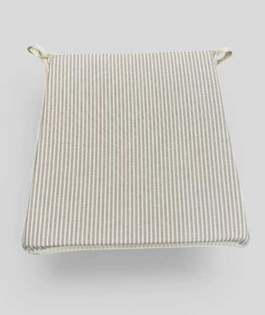 White Stripe Tapered Chair Pads - Modern Geometric Seat Cushion - image 1