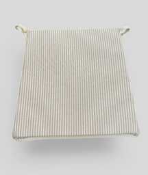 White Stripe Tapered Chair Pads - Modern Geometric Seat Cushion - thumbnail 1