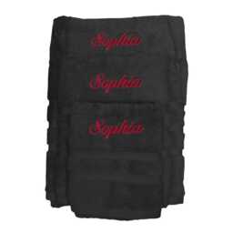 Embroidered Black Towel Set, 100% Egyptian Cotton, Personalized Gift
