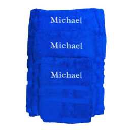 Embroidered Black Towel Set, 100% Egyptian Cotton, Personalized Gift - thumbnail 3