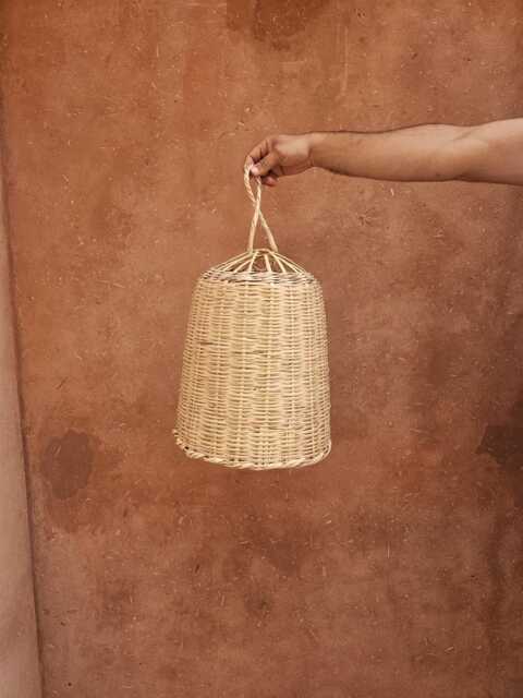 Wicker Boho Pendant Light, Straw Lampshade - image 1