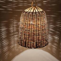 Wicker Boho Pendant Light, Straw Lampshade - thumbnail 2