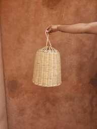 Wicker Boho Pendant Light, Straw Lampshade