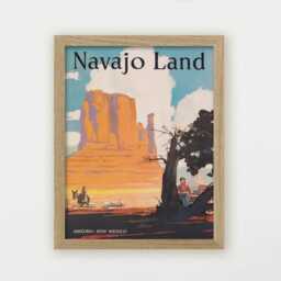 Navajo Land Poster Vintage Arizona New Mexico Desert Wall Art Print - thumbnail 4