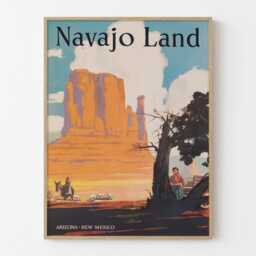 Navajo Land Poster Vintage Arizona New Mexico Desert Wall Art Print - thumbnail 1