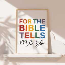 Jesus Loves Me Print, Kids Christian Wall Art, Nursery Prints, Bible Verse Girls Bedroom Decor, Rainbow Prints Set Of 2 - thumbnail 3