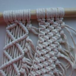 "Asymmetrical Macrame Wall Hanging Bohemian Decor - 39"" X 34" - thumbnail 4