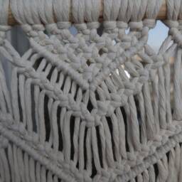 "Asymmetrical Macrame Wall Hanging Bohemian Decor - 39"" X 34" - thumbnail 3