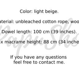 "Asymmetrical Macrame Wall Hanging Bohemian Decor - 39"" X 34" - thumbnail 2