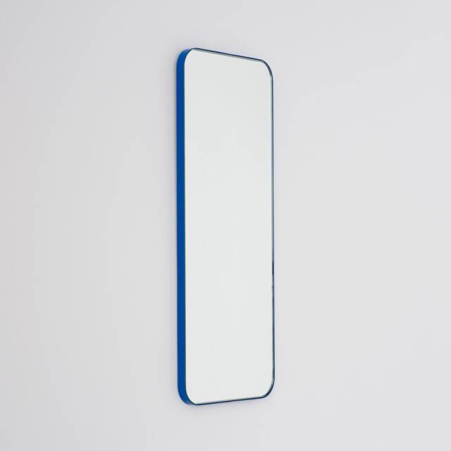 Quadris??? Rectangular Minimalist Mirror With Blue Frame - image 1