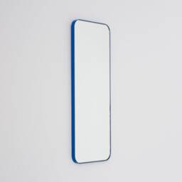 Quadris??? Rectangular Minimalist Mirror With Blue Frame - thumbnail 1
