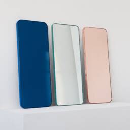 Quadris??? Rectangular Minimalist Mirror With Blue Frame - thumbnail 4