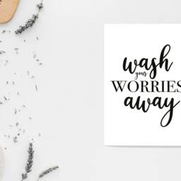 Wash Your Worries Away - Wall Print Bathroom Home Gift Bespoke Poster A5 A4 A3 Framed - thumbnail 2