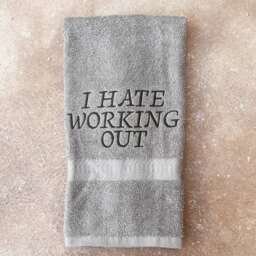 I Hate Working Out Sweat Towel, Gym Embroidered Towel Gifts, Sports - thumbnail 1
