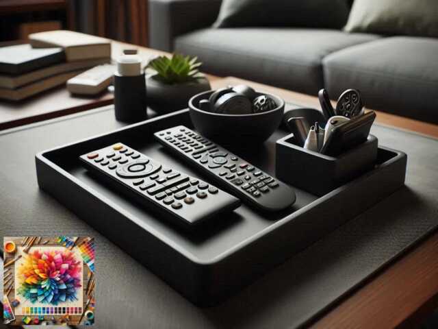 Design Remote Holder - Tray With Two Bowls, Organiser, New Design - image 1