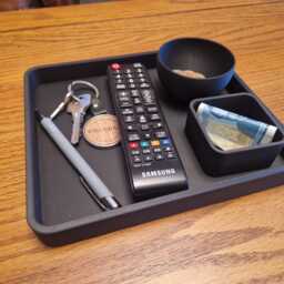 Design Remote Holder - Tray With Two Bowls, Organiser, New Design - thumbnail 3