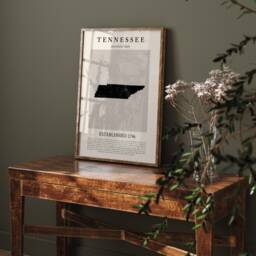 Abstract Tennessee Map Vintage Wall Art Print Us State - United States Of America Usa Travel Poster - thumbnail 2