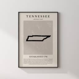 Abstract Tennessee Map Vintage Wall Art Print Us State - United States Of America Usa Travel Poster - thumbnail 3