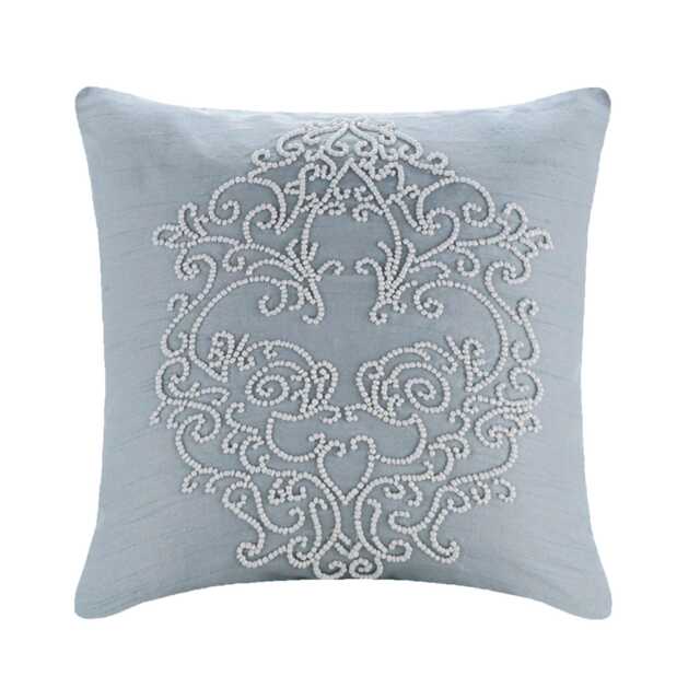 "Designer Light Blue Throw Pillow Cover 16""x16" - image 1