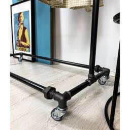 Allrounder - Industrial Style Clothes Rack On Wheels - thumbnail 3