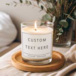 Custom Candle, Blank Label Scented Candle, Create Your Own Candle Label, Creative Text Gifts, Personalised Gifts - thumbnail 1