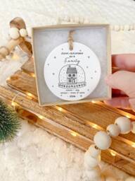 First Christmas As A Family Ornament - Blended Ceramic Tree Personalised - thumbnail 1