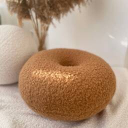 Boucle Donut Decorative Pillow, Teddy Ball Cushion, Bestseller Home Decor, Peanut Donut - thumbnail 2