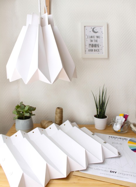 Diy Origami Lampshade Kit White Paper Pendant Light - image 1