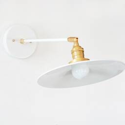 Industrial White Metal Shade Wall Sconce Lamp Adjustable Fixture Light Kitchen Lighting - thumbnail 2