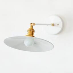 Industrial White Metal Shade Wall Sconce Lamp Adjustable Fixture Light Kitchen Lighting - thumbnail 4